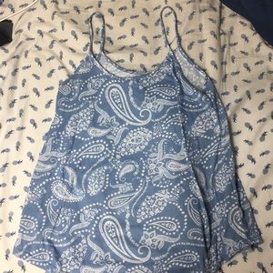 maurices blue paisley flow tank